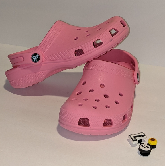Coral Pink Crocs Clogs Shoes Girls 3 - Picture 2 of 6